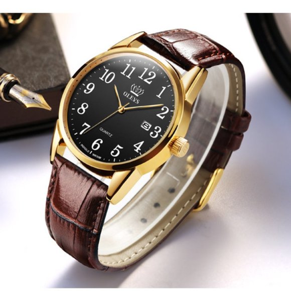 Black Couple Watches with Arabic Numeral Disign - Picture 2 of 6